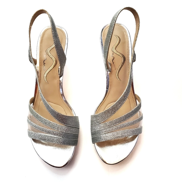 Nina Nelda Silver Glitter Heels - Picture 2 of 7